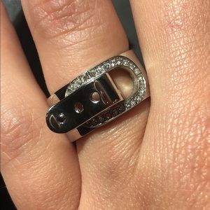 Michael Kors Silver buckle ring, size 7